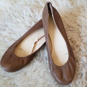 Talbots brown leather flats shoes